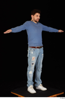  Hamza blue jeans blue sweatshirt dressed standing t poses white sneakers whole body 0008.jpg